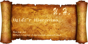 Uglár Hieronima névjegykártya